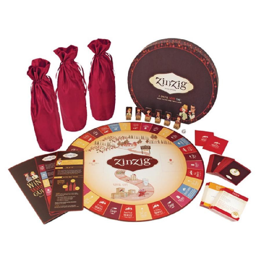 True Fabrications Zinzig Wine Tasting And Trivia Board Game