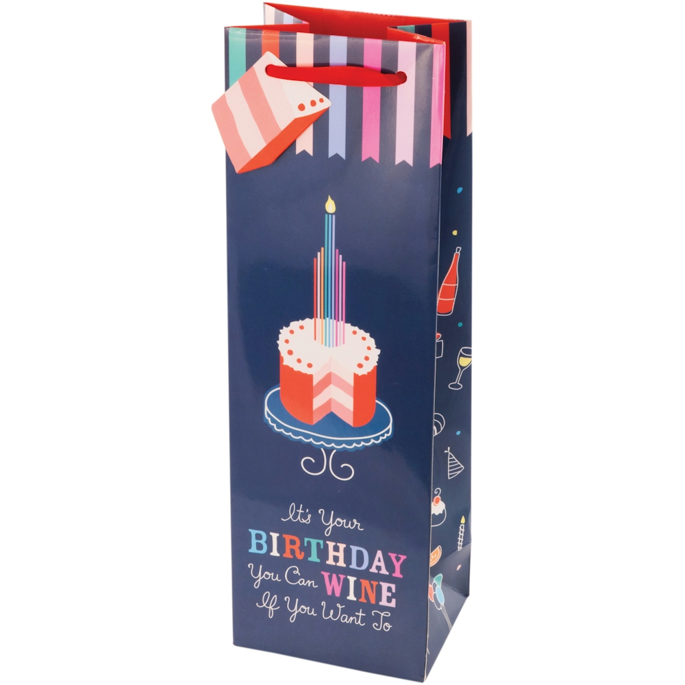 Cakewalk True Birthday Cake Wine Gift Bag