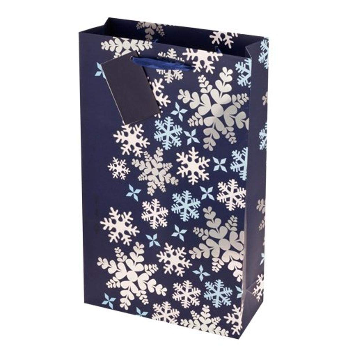 ‎Cakewalk Blue Snowflake Wine Gift Bag