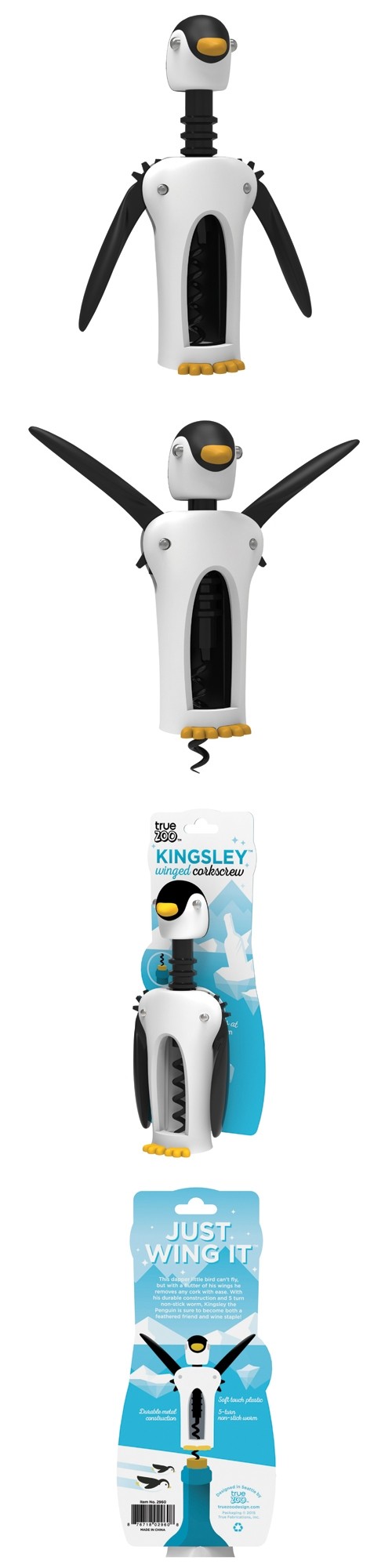 TrueZoo Kingsley - Winged Corkscrew - Black