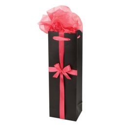 Cakewalk (Bags) Black And Pink Wine Gift Bag