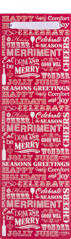 True Holiday Typography Wine Bag