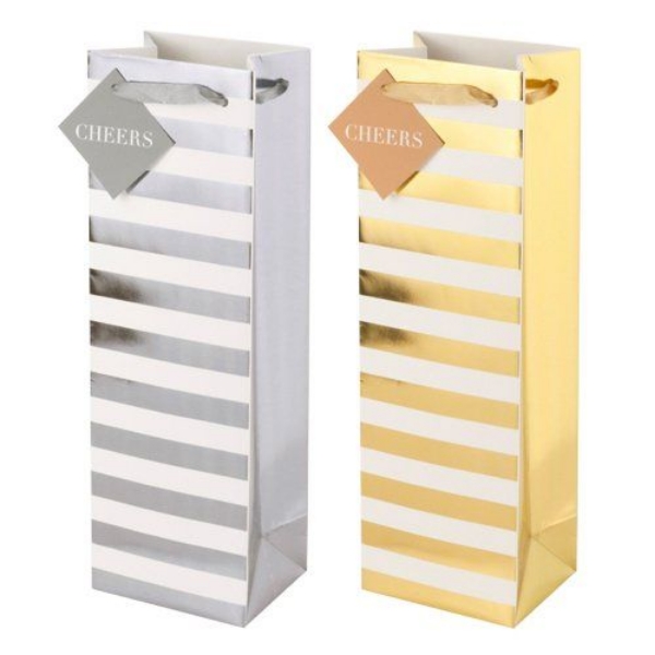 Cakewalk Assorted Ritzy Stripes Wine Bags