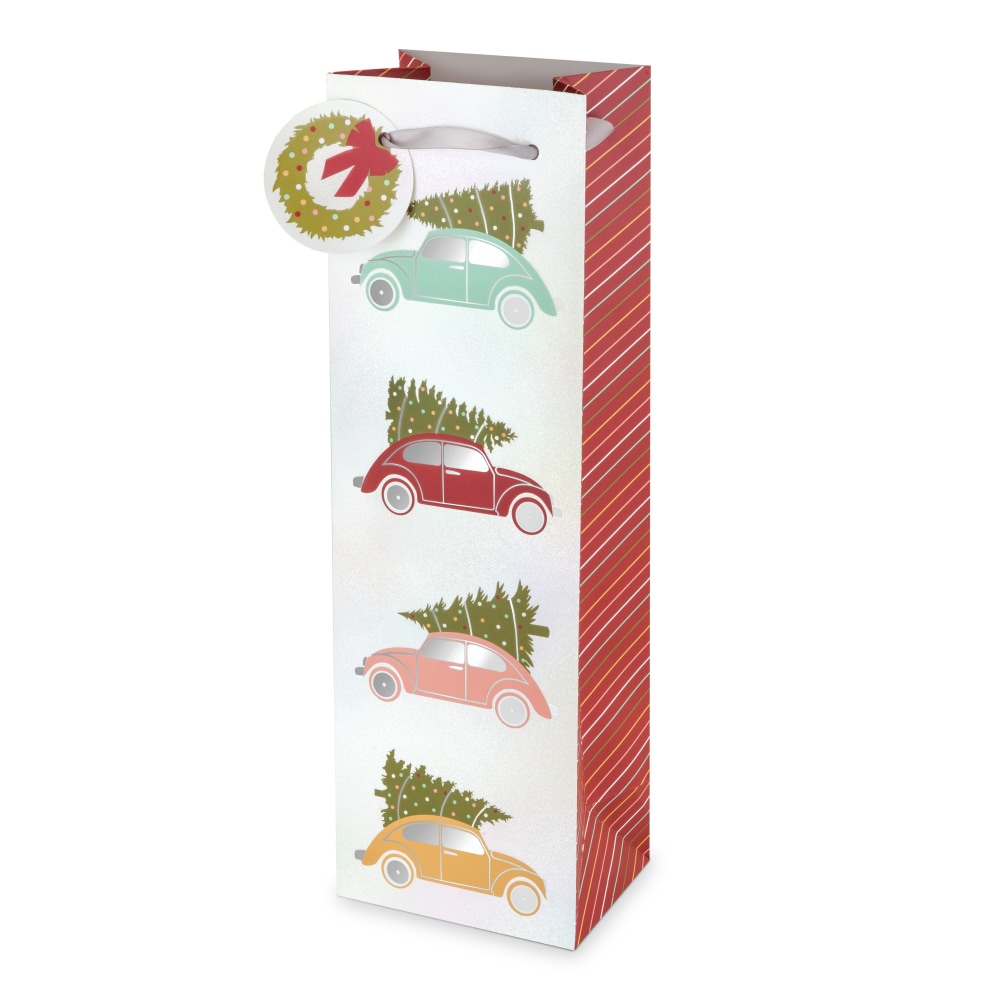 Cakewalk Christmas Tree Cars Wine Bag