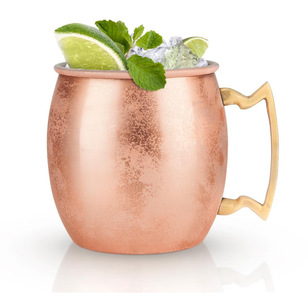 True Moscow Mule Mug Set Of 1, Stainless Steel, Copper Finish, Holds 16 Oz, Cocktail Drinkware