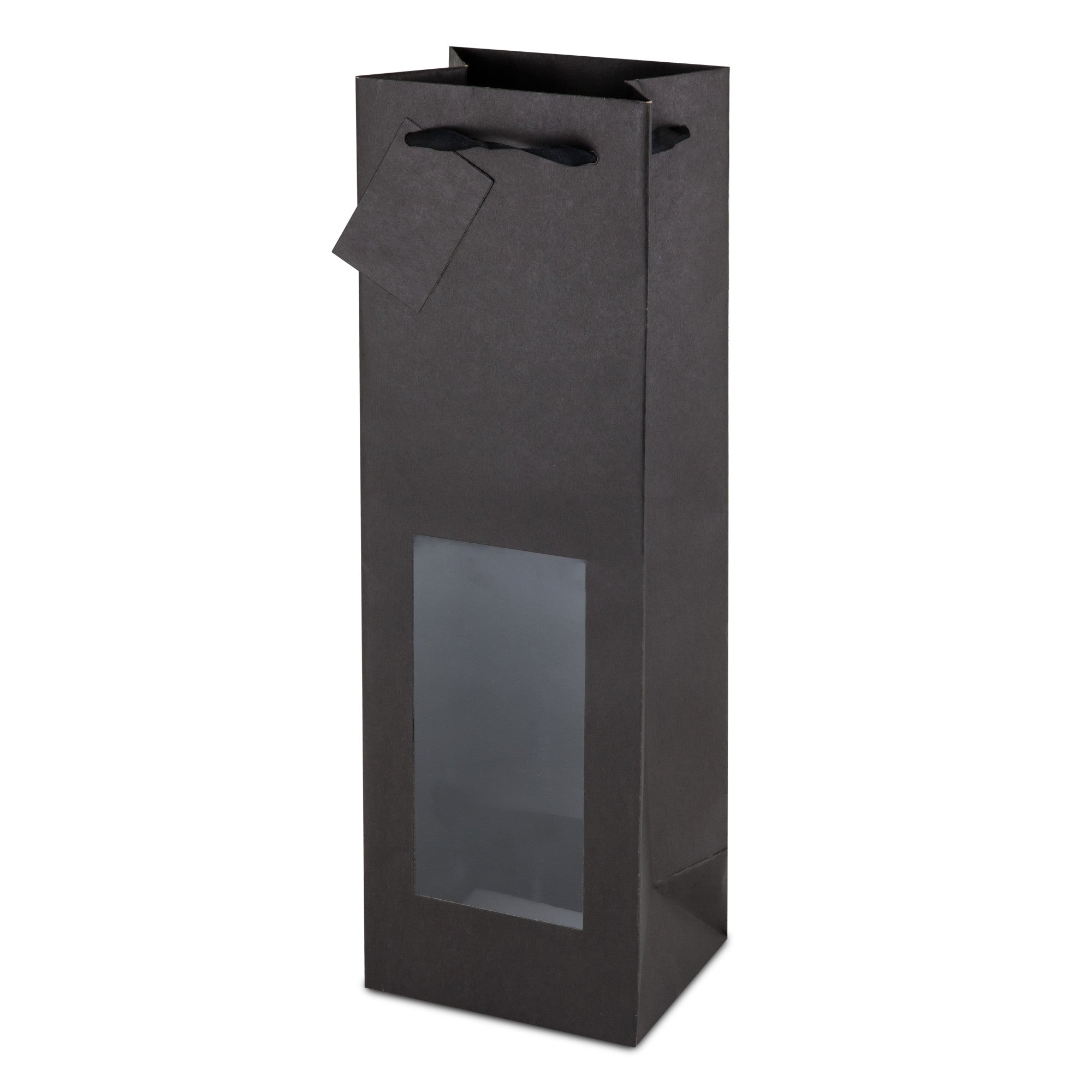 Cakewalk (Bags) Black Kraft Window Wine Bag