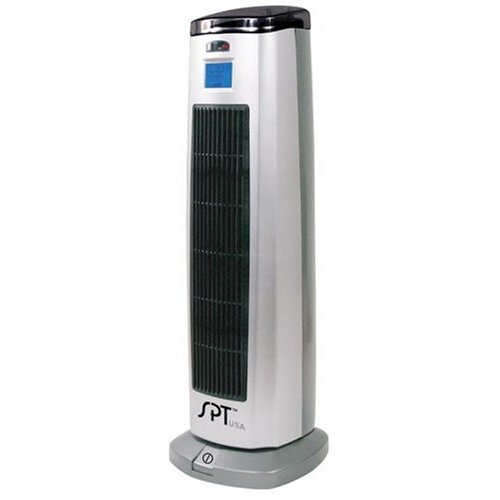 Sunpentown Ceramic Oscillation Heater W/ Ionizer Silver 115W SH-1508