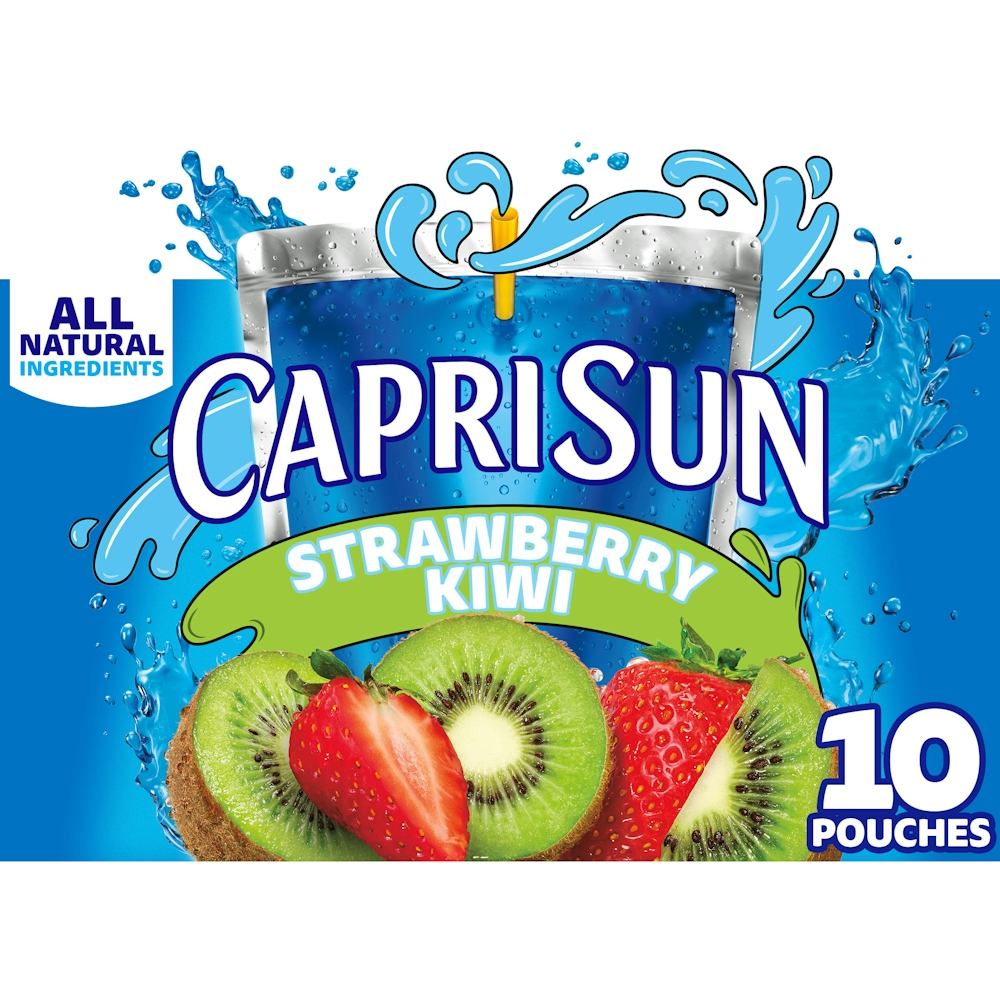 Capri Sun Strawberry Kiwi Flavored Juice Drink Blend, 10 Ct Box, 6 Fl Oz Pouches