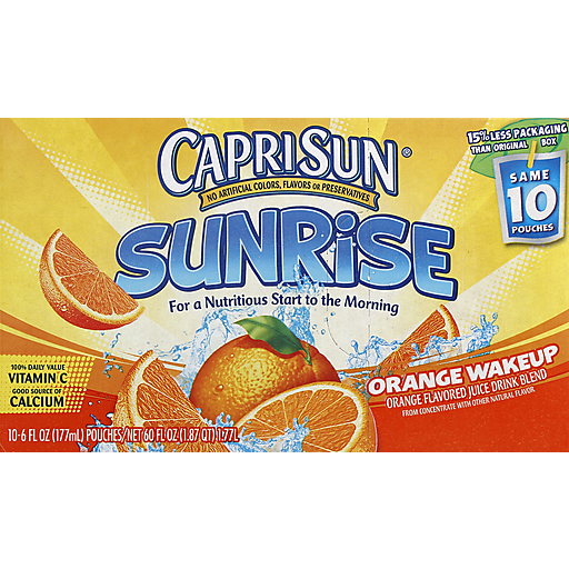Capri Sun Sunrise Orange Wake Up Juice Pouches