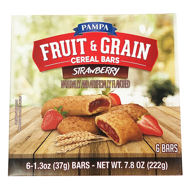 Pampa Cereal Bars, Fruit & Grain, Strawberry
