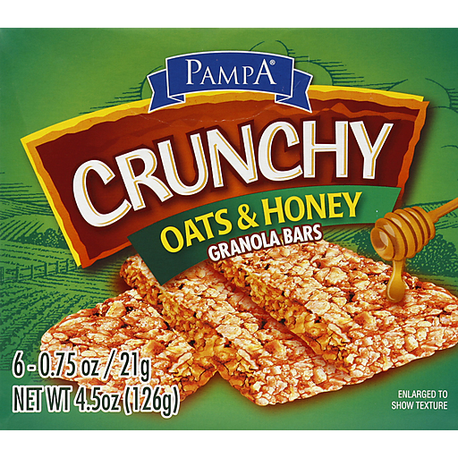 Pampa Granola Bars, Crunchy, Oats & Honey