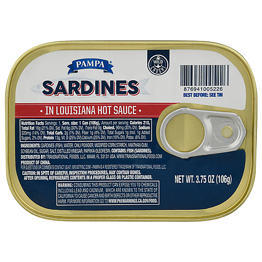 Pampa Sardines In Louisiana Hot Sauce 3.75 Oz