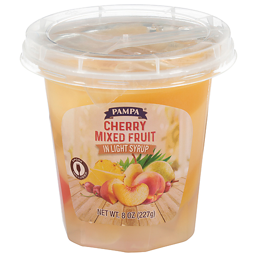 Pampa Mixed Fruit, Cherry, In Light Syrup 8 Oz