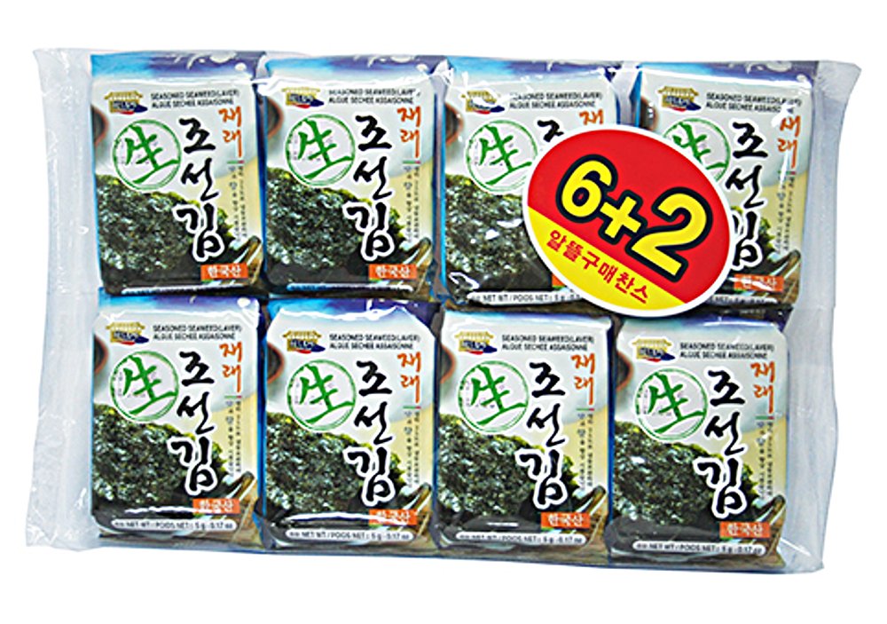 Wang Korea Seasoned Seaweed (8 Count, .017 Oz Each), 1.36 Oz