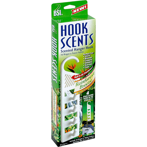 BSI Hook Scents Hanger Hook, Scented, Rainforest Breeze