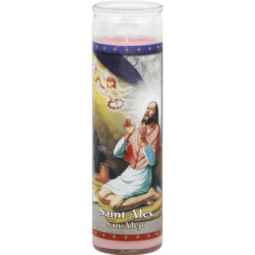 Veladora Brilux Saint Alex Religious Candle - Pink Wax