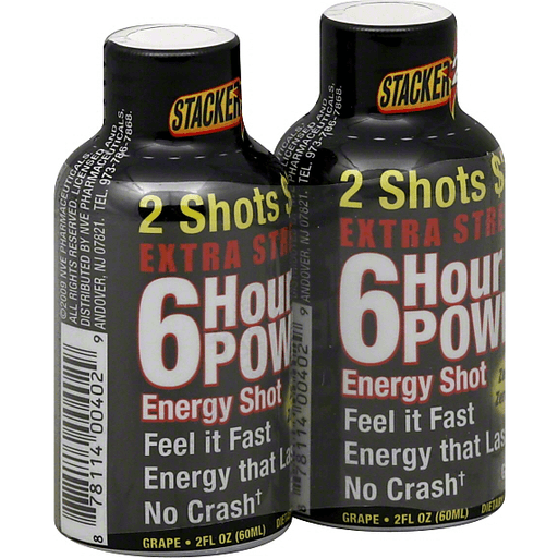 Stacker 2 6 Hour Power Energy Shot, Extra Strength, Grape