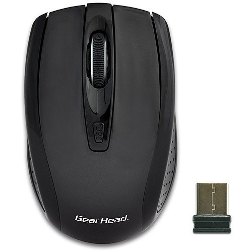 Gear Head 2.4GHz Wireless Optical Nano Mouse - Black