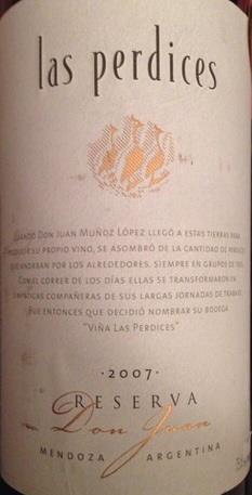 2007 Las Perdices Reserva Don Juan