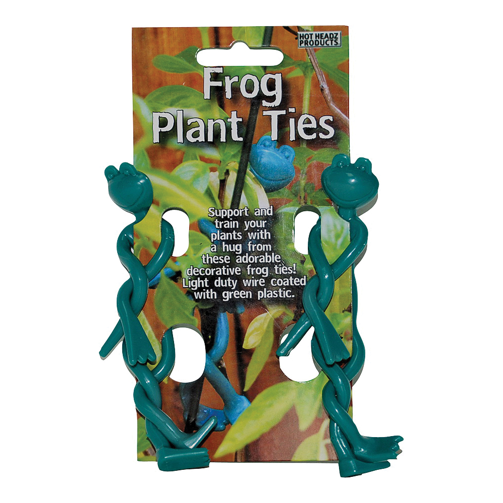 Hot Headz CLIP STRIP-12 Frog Plant Ties, Green