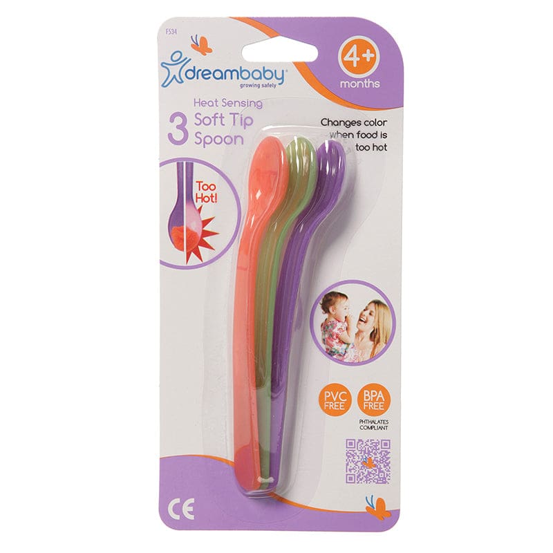 Dreambaby Heat Sensing Soft Tip Spoons 3-Pack - Baby Feeding Essentials