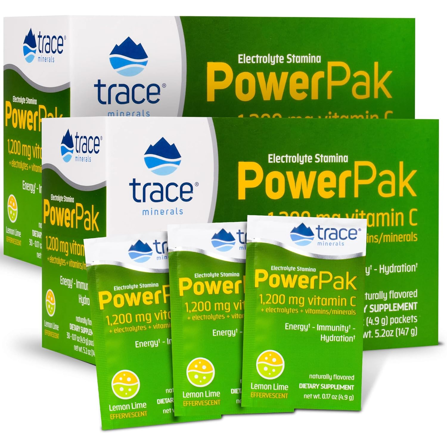 Trace Minerals Research Electrolyte Stamina Power Pak Lemon Lime -- 30 Packets