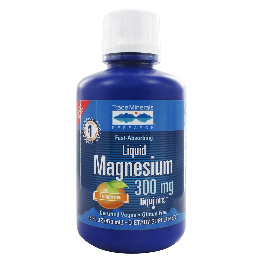 Trace Minerals Liquid Magnesium, 300 Mg, Tangerine 16 Oz