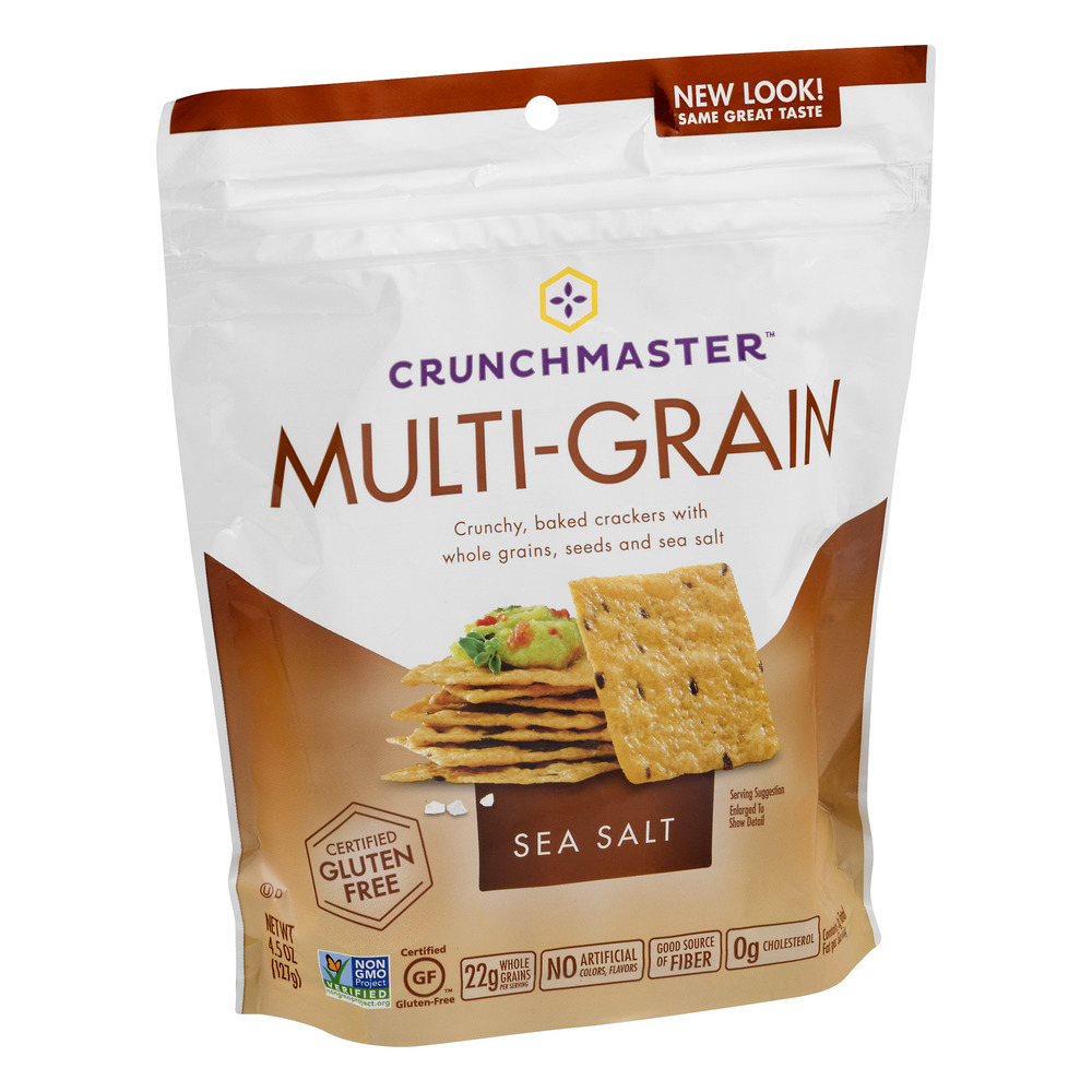 Crunchmaster Multi-Grain Crackers Gluten Free Sea Salt, 4.5 Oz