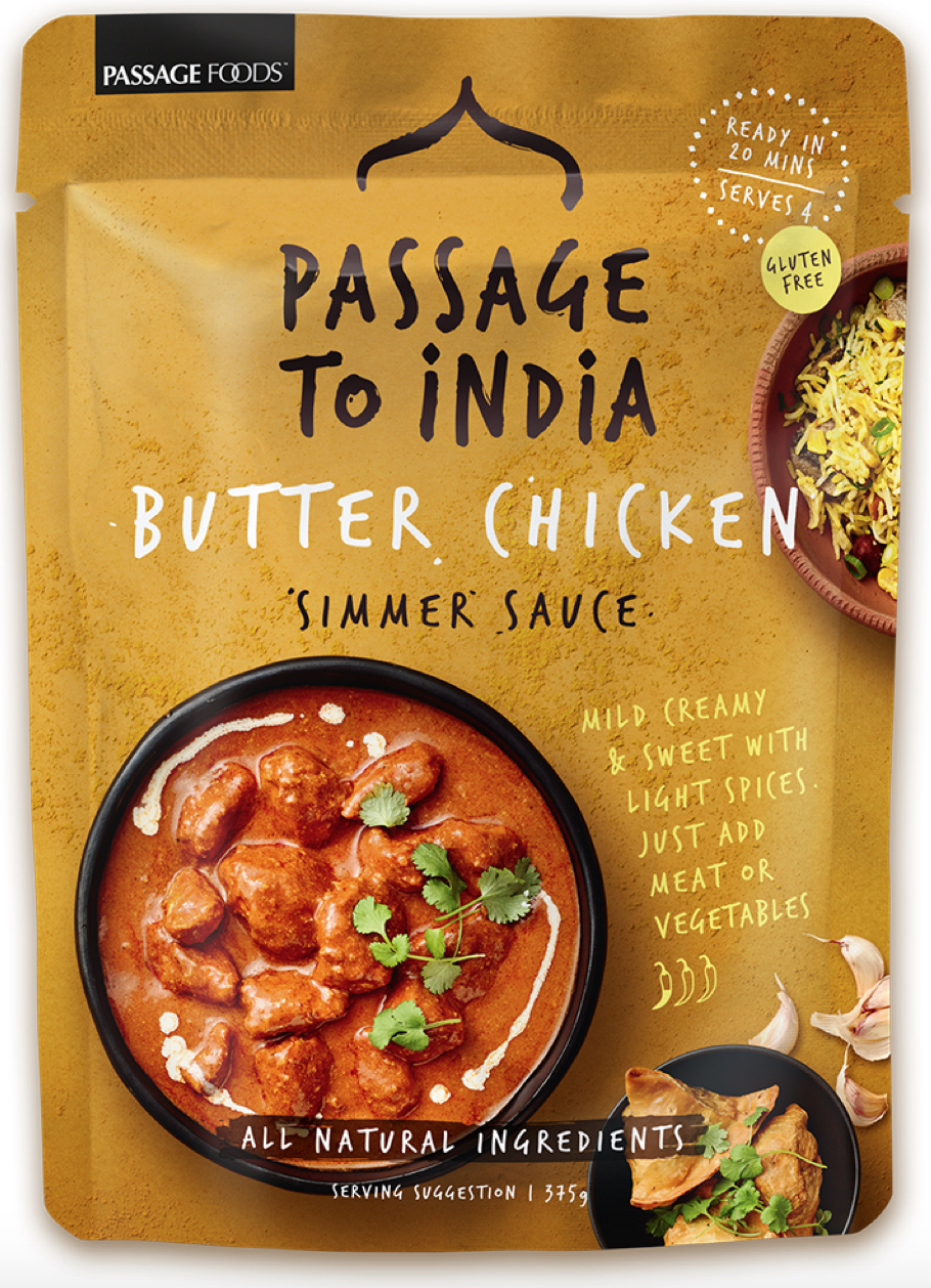 Passage To India Foods Simmer Sauce, Butter Chicken 7 Oz