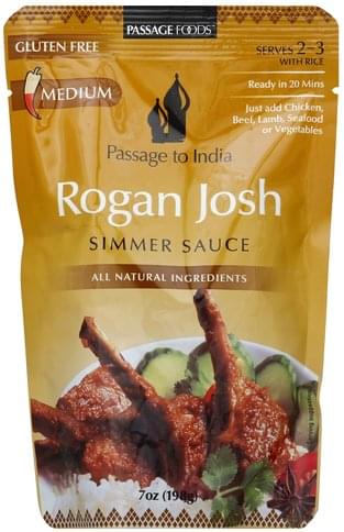 Passage Foods To India Simmer Sauce, Rogan Josh, Medium