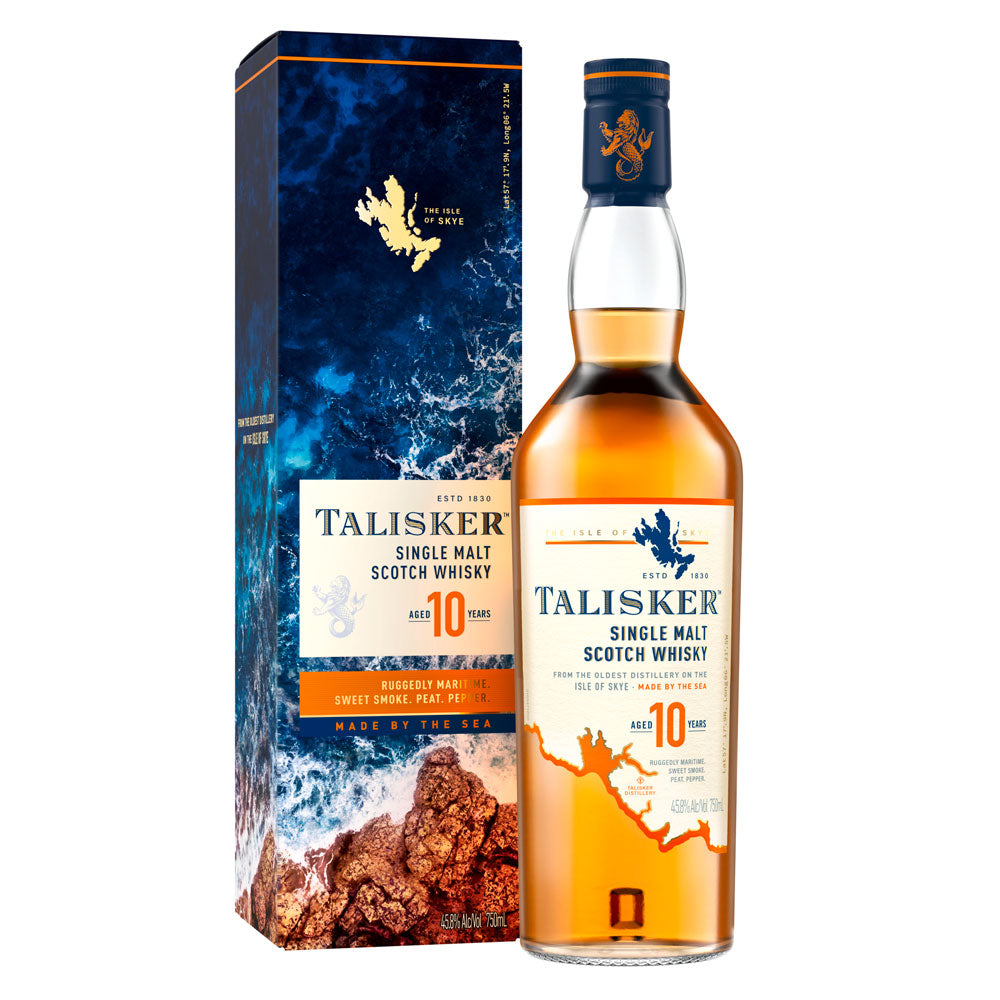 Talisker 10 Year Old Single Malt Scotch Whisky, 750 mL