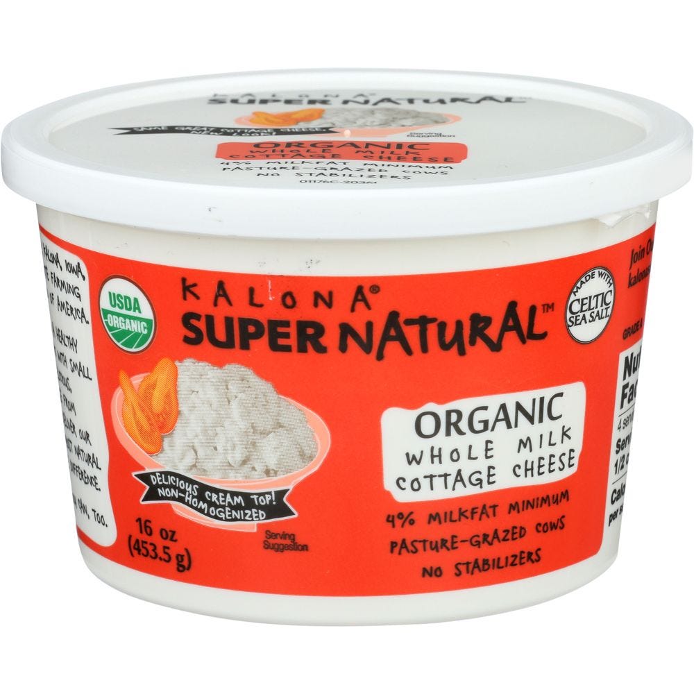 Kalona SuperNatural Super Natural Cottage Cheese, Organic, Whole Milk 16 Oz