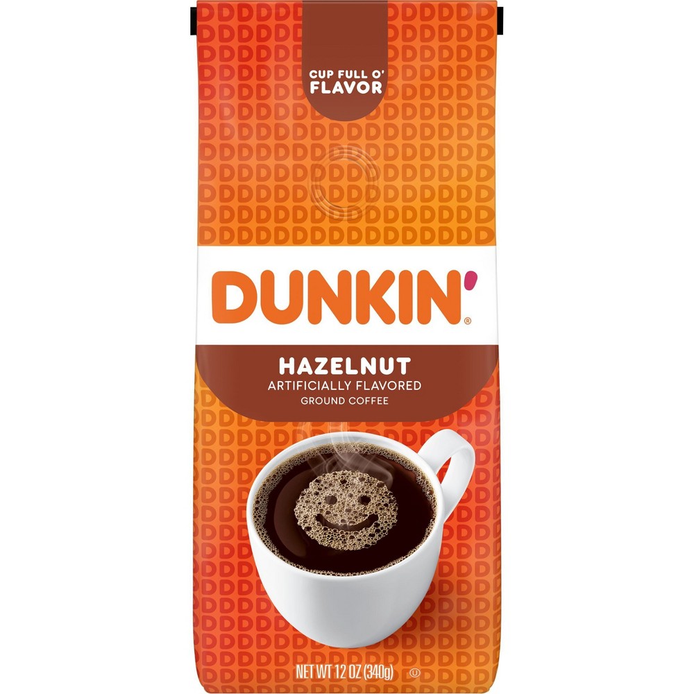 Dunkin' Donuts Ground Hazelnut Coffee, 12 Ounce