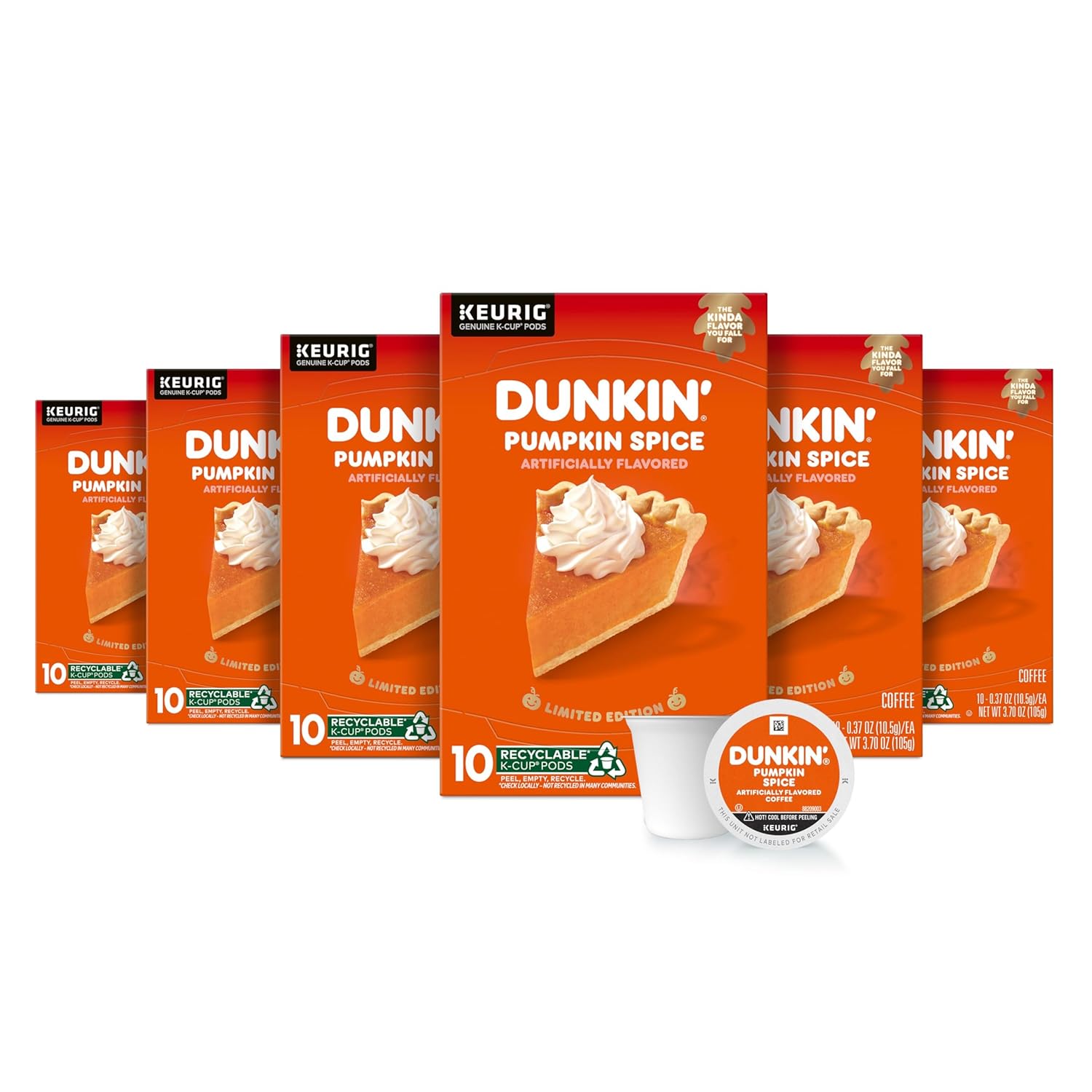 Dunkin' Coffee, Pumpkin Spice, K Cup Pods