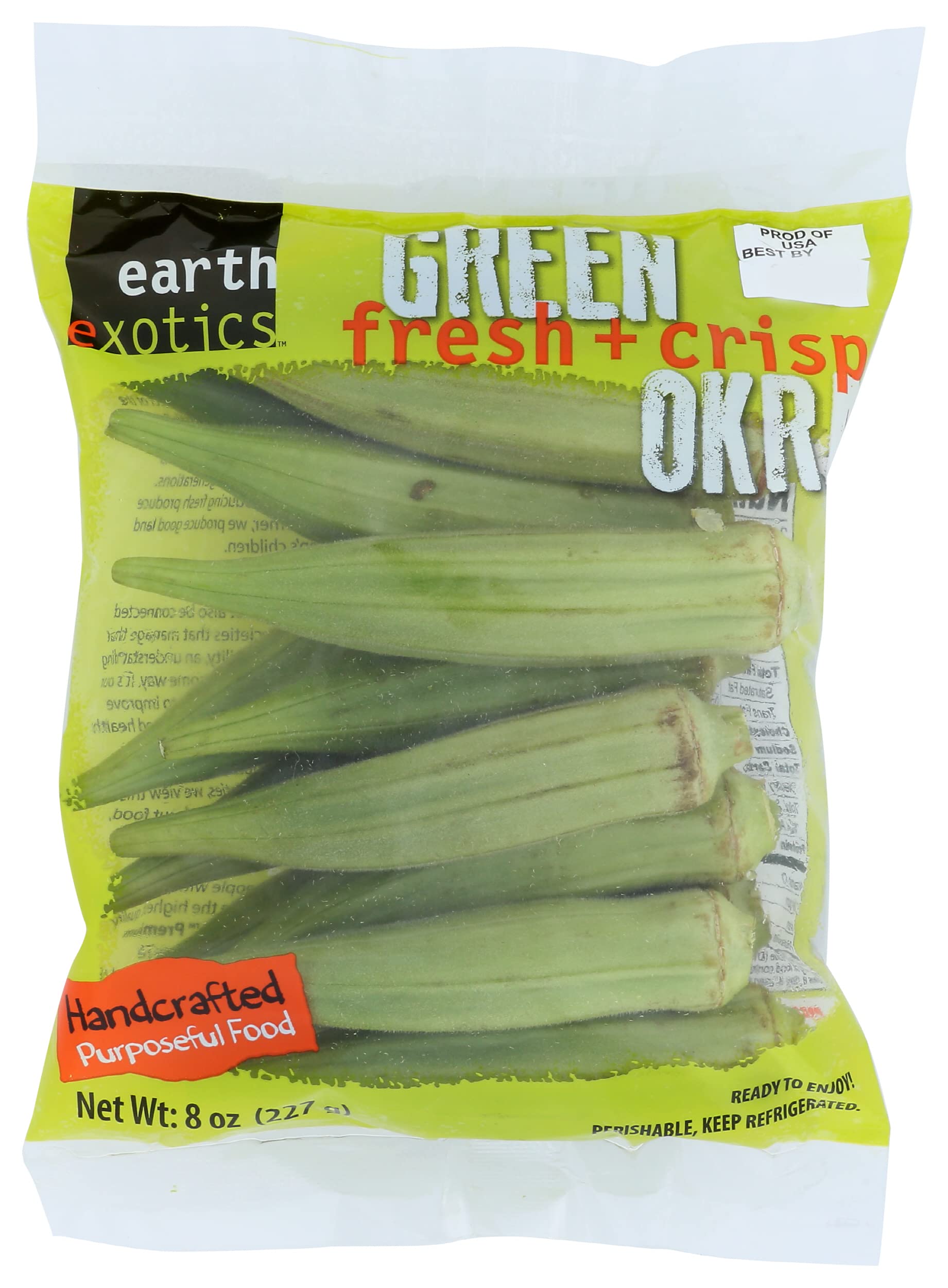 Earth Exotics Green Okra, 8 OZ