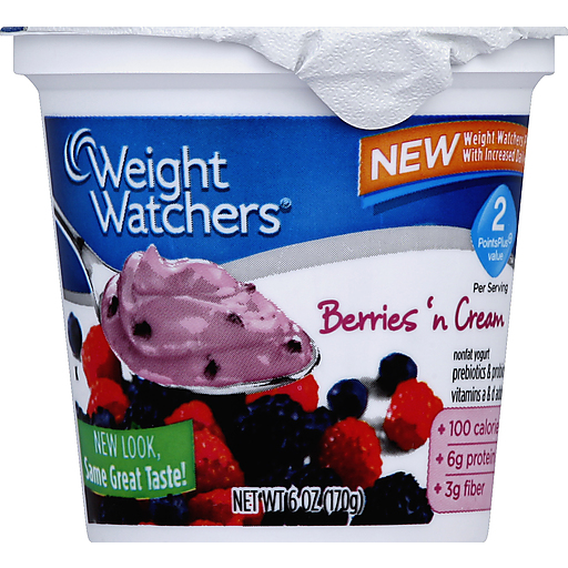 Weight Watchers Yogurt, Nonfat, Berries 'N Cream 6 Oz