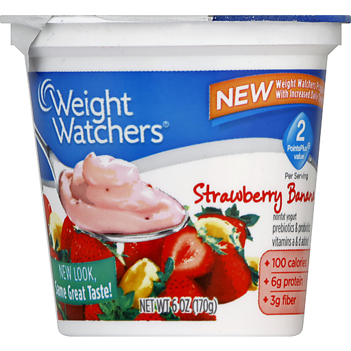 Weight Watchers Yogurt, Nonfat, Strawberry Banana 6 Oz