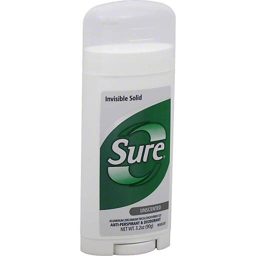 Sure Anti-Perspirant & Deodorant, Invisible Solid, Unscented
