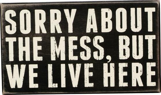 19477 Box Sign - We Live Here - Set Of 2