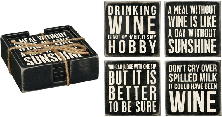 Primitives by Kathy Box Sign Coasters - Wine