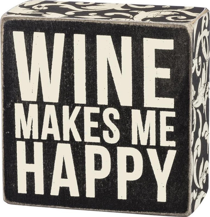 Primitives By Kathy Box Sign, 4" By 4", Wine