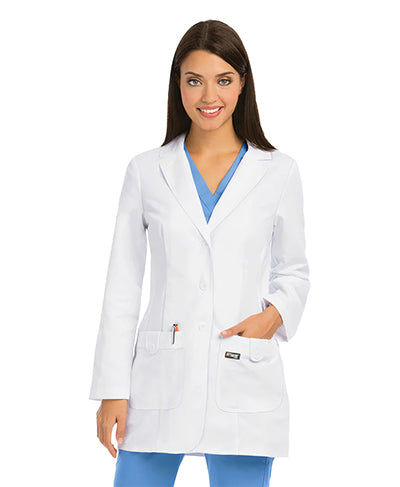 Barco Uniforms Grey's Anatomy 7446 Missy 2 Pkt Lab White Coat W/ Back Tab X-Large
