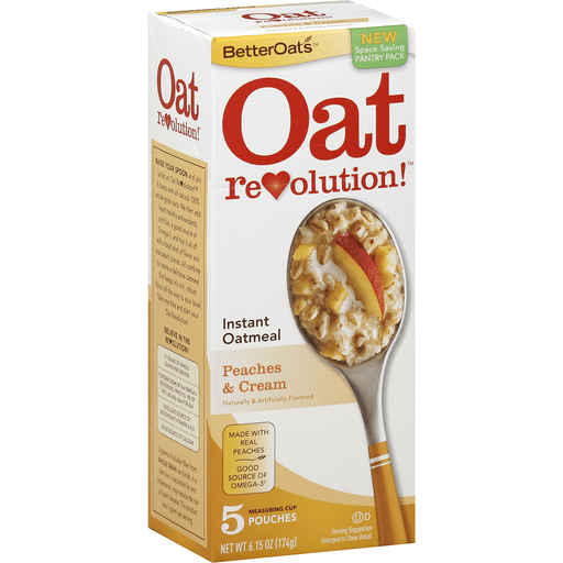 Better Oats Oat Revolution! Oatmeal, Instant, Peaches & Cream