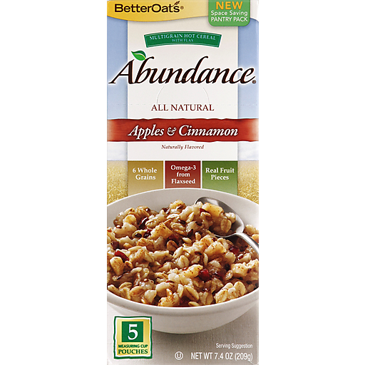 Better Oats Abundance Multigrain Hot Cereal, Apples & Cinnamon, Pantry Pack