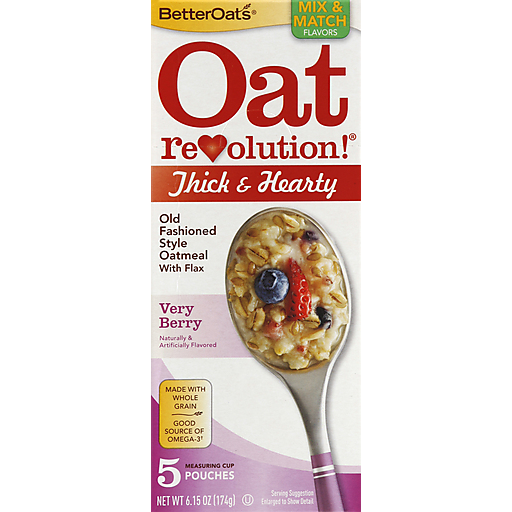 Better Oats Oatmeal, Old Fashioned Style, With Flax, Thick & Hearty, Very Berry