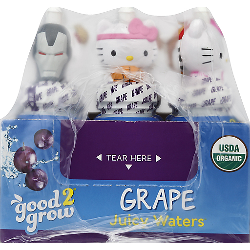 Good 2 Grow Juicy Waters, Organic, Grape, 12 Pack