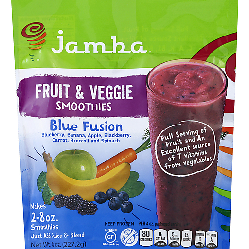Jamba Juice Fruit & Veggie Smoothies, Blue Fusion 8 Oz