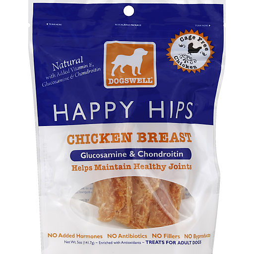 Happy Hips Treats For Dogs, Adult, Chicken Breast 5 Oz