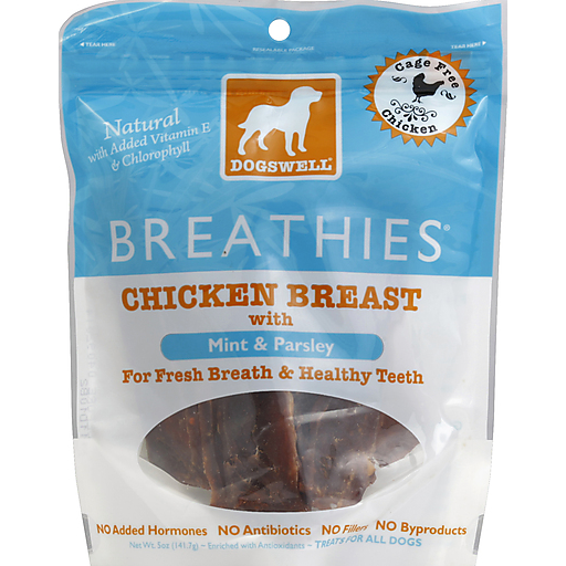 Dogswell Breathies, Chicken Breast, With Mint & Parsley 5 Oz