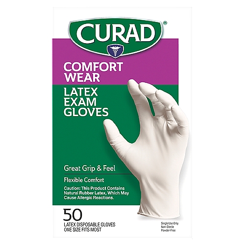 Curad Latex Exam Gloves, Comfort Wear